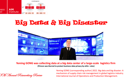 “Big data and big disaster”  — Prof. Yeming Gong